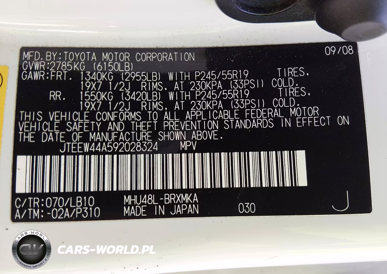 2009 Toyota Highlander Hybrid Limited VIN:JTEEW44A592028324 - 9