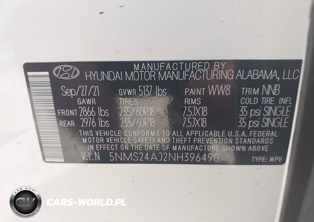 2022 Hyundai Santa Fe Sel VIN:5NMS24AJ2NH396490 - 9