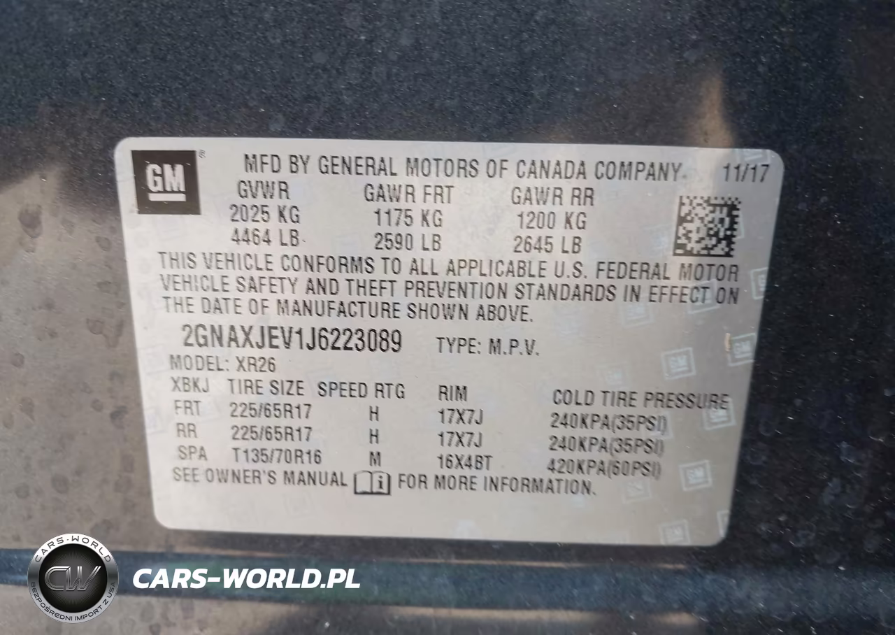 2018 Chevrolet Equinox Lt VIN:2GNAXJEV1J6223089 - 9