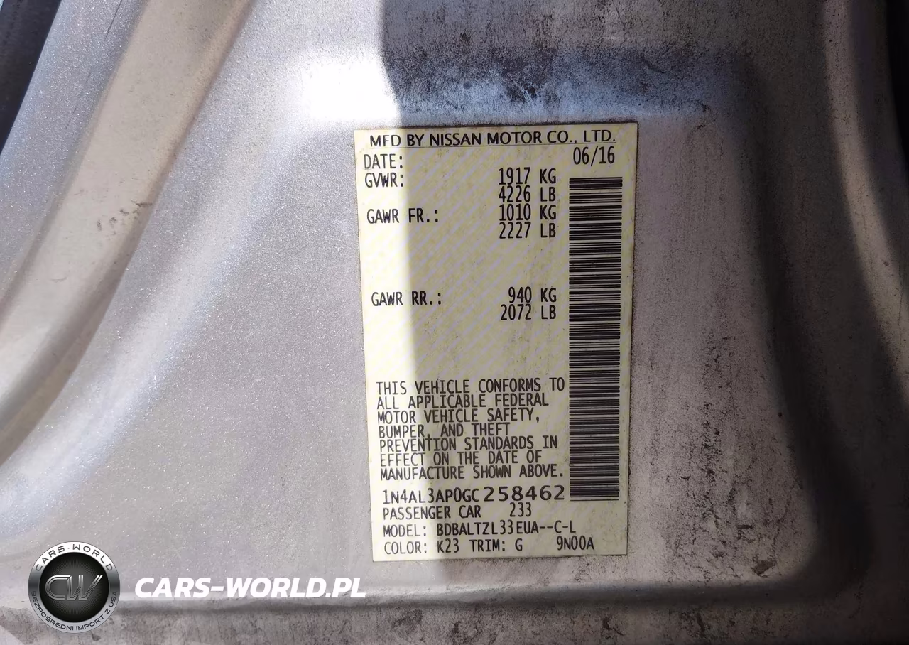 2016 Nissan Altima 2.5 Sl VIN:1N4AL3AP0GC258462 - 9
