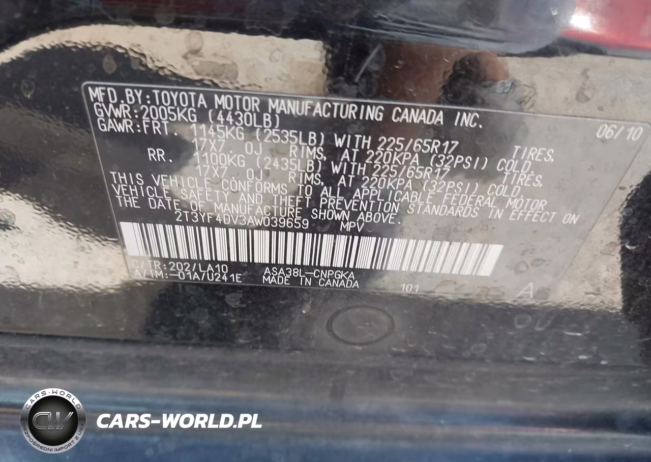 2010 Toyota Rav4 Limited VIN:2T3YF4DV3AW039659 - 9