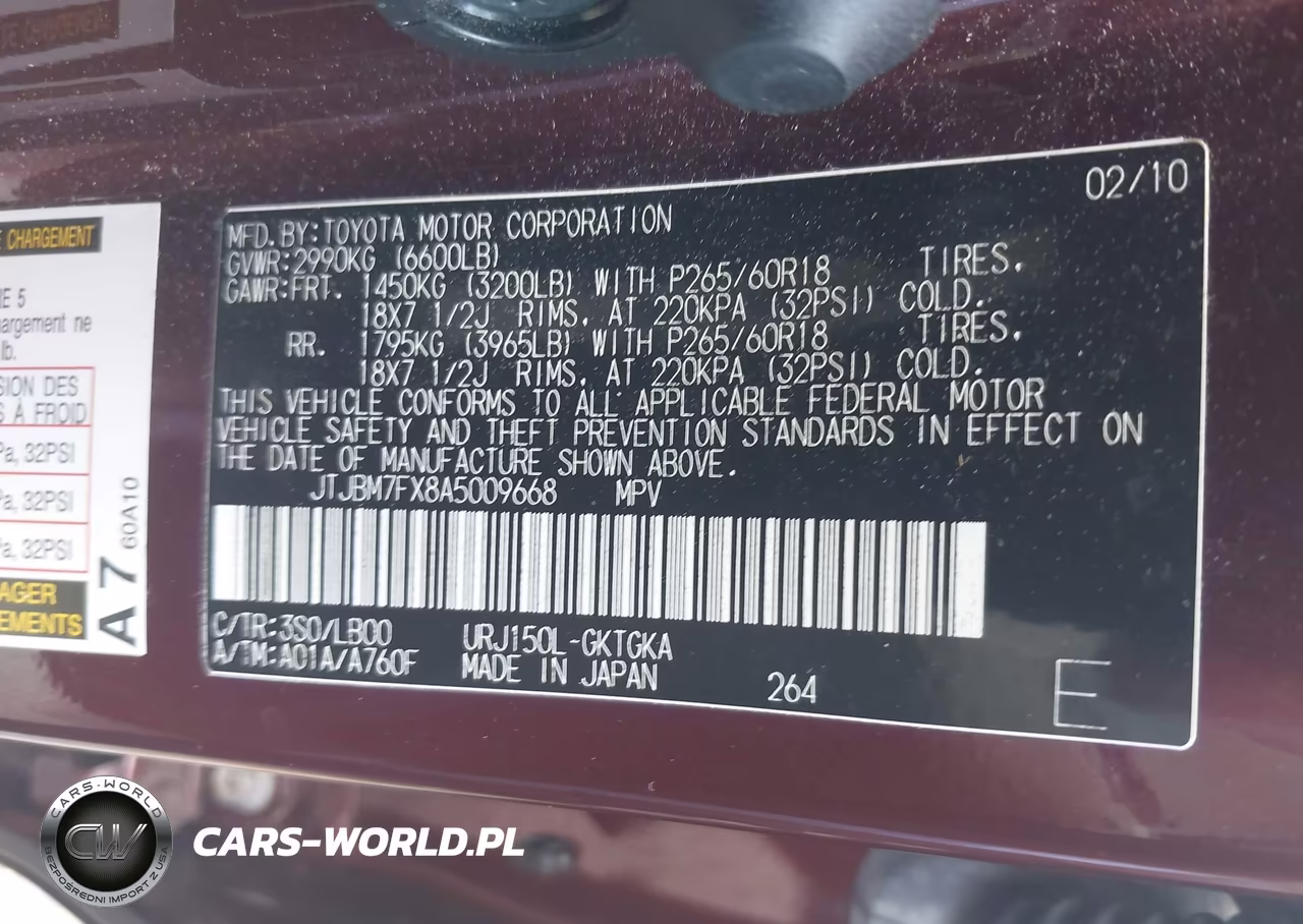 2010 Lexus Gx 460 VIN:JTJBM7FX8A5009668 - 9