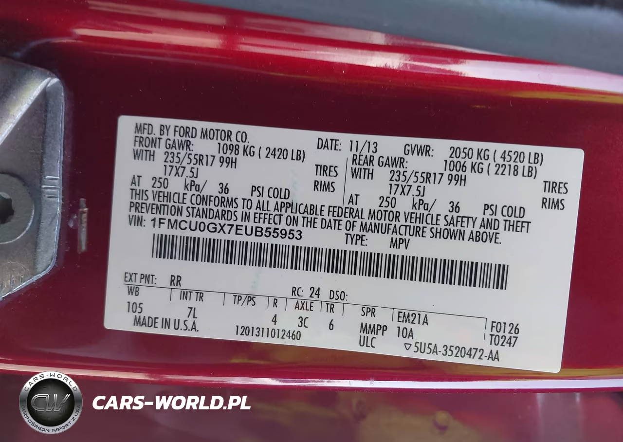 2014 Ford Escape Se VIN:1FMCU0GX7EUB55953 - 9