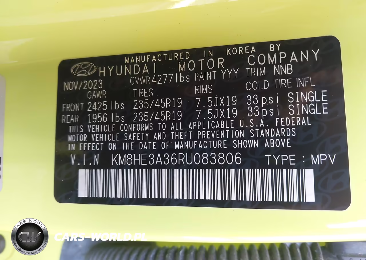 2024 Hyundai Kona Limited VIN:KM8HE3A36RU083806 - 9