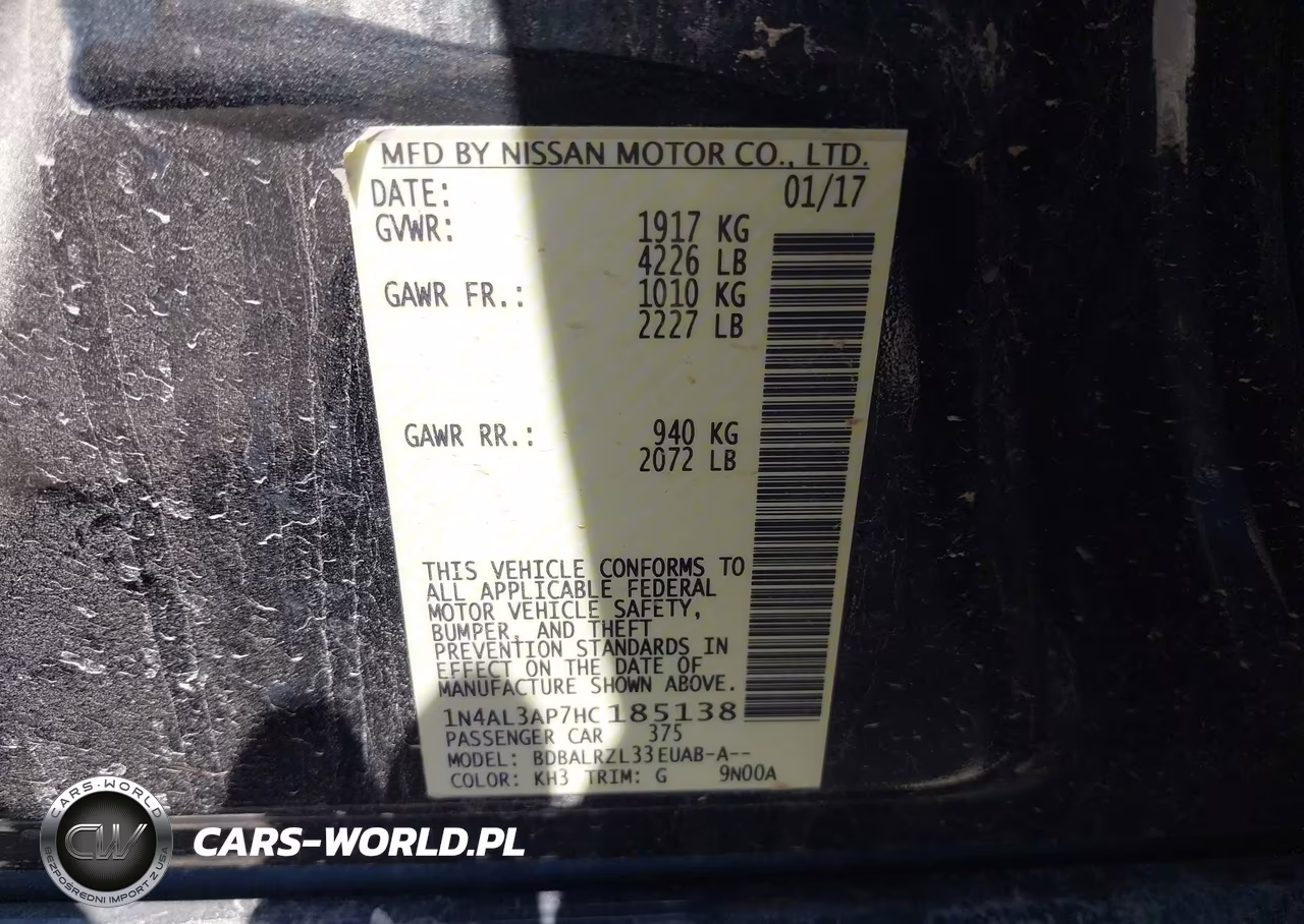 2017 Nissan Altima 2.5 Sl VIN:1N4AL3AP7HC185138 - 9