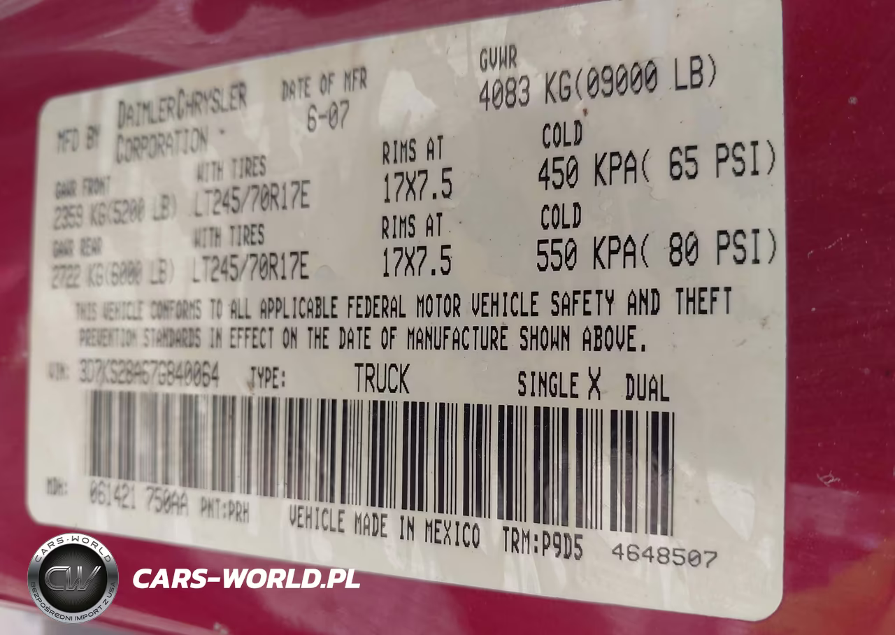 2007 Dodge Ram 2500 St VIN:3D7KS28A67G840064 - 9