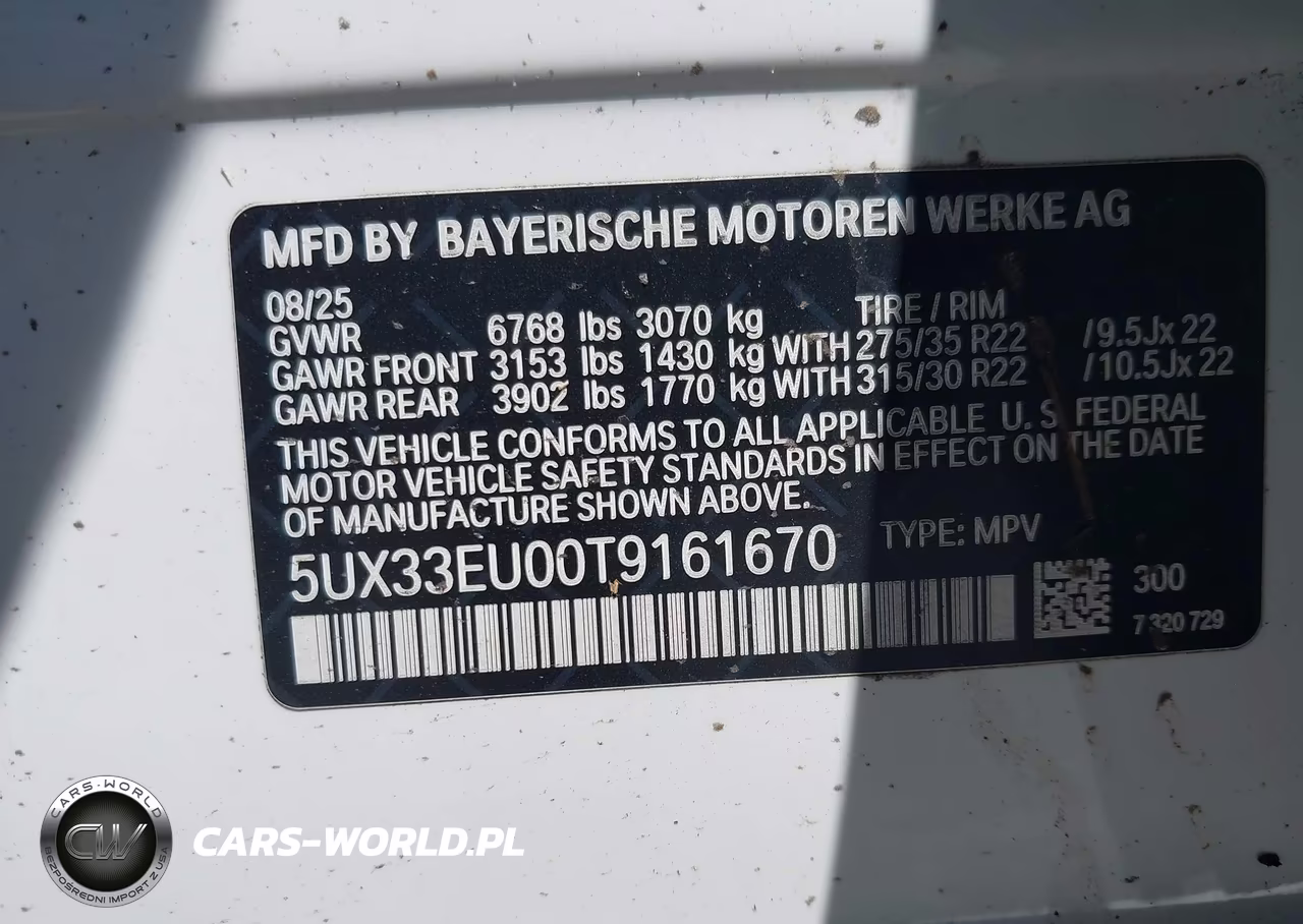 2026 BMW X5 M60I VIN:5UX33EU00T9161670 - 9