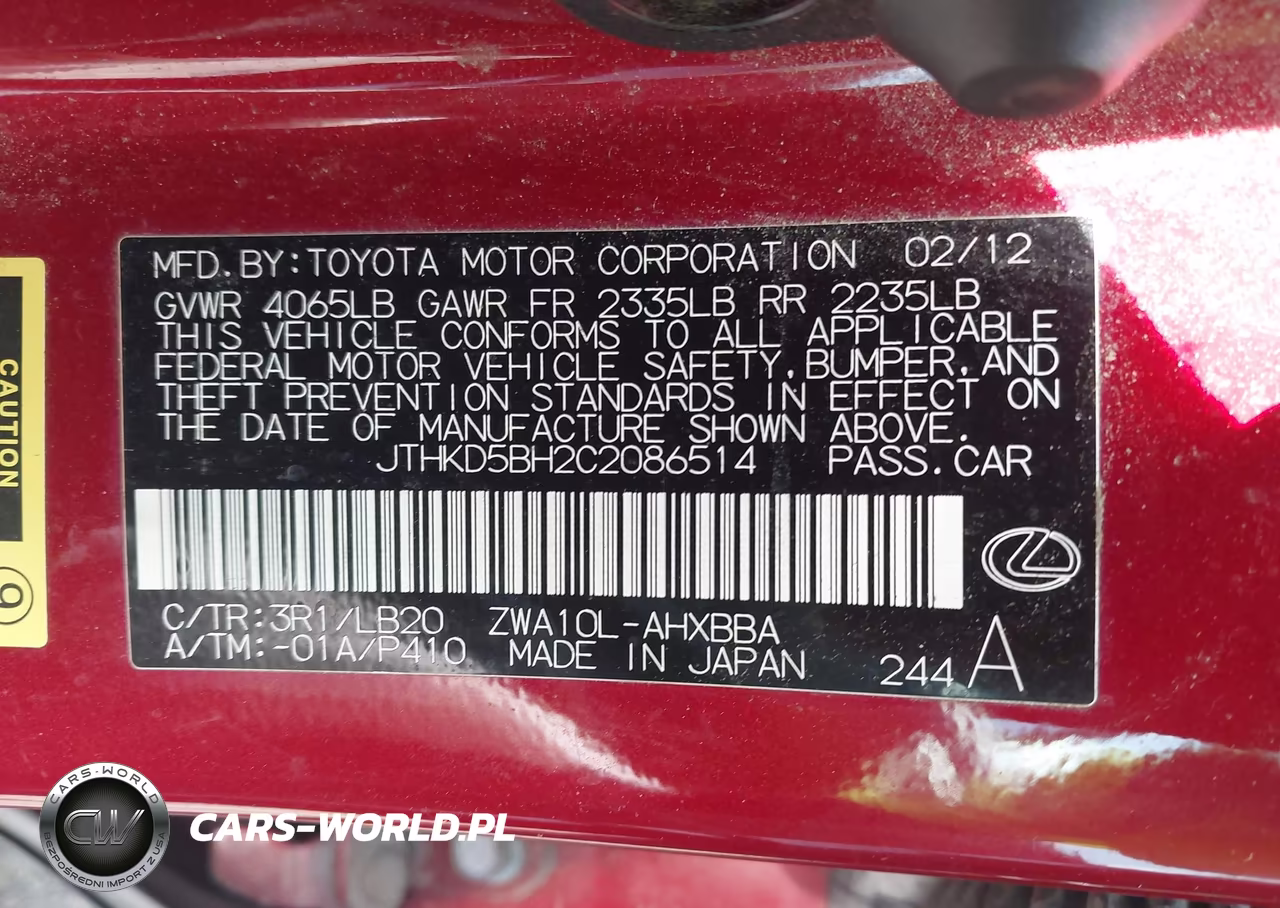 2012 Lexus Ct 200H Premium VIN:JTHKD5BH2C2086514 - 9