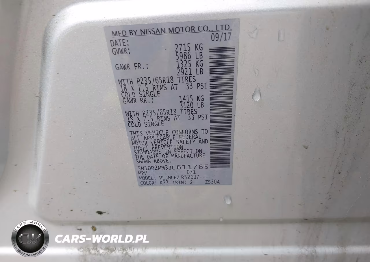 2018 Nissan Pathfinder Sv VIN:5N1DR2MM3JC611765 - 9