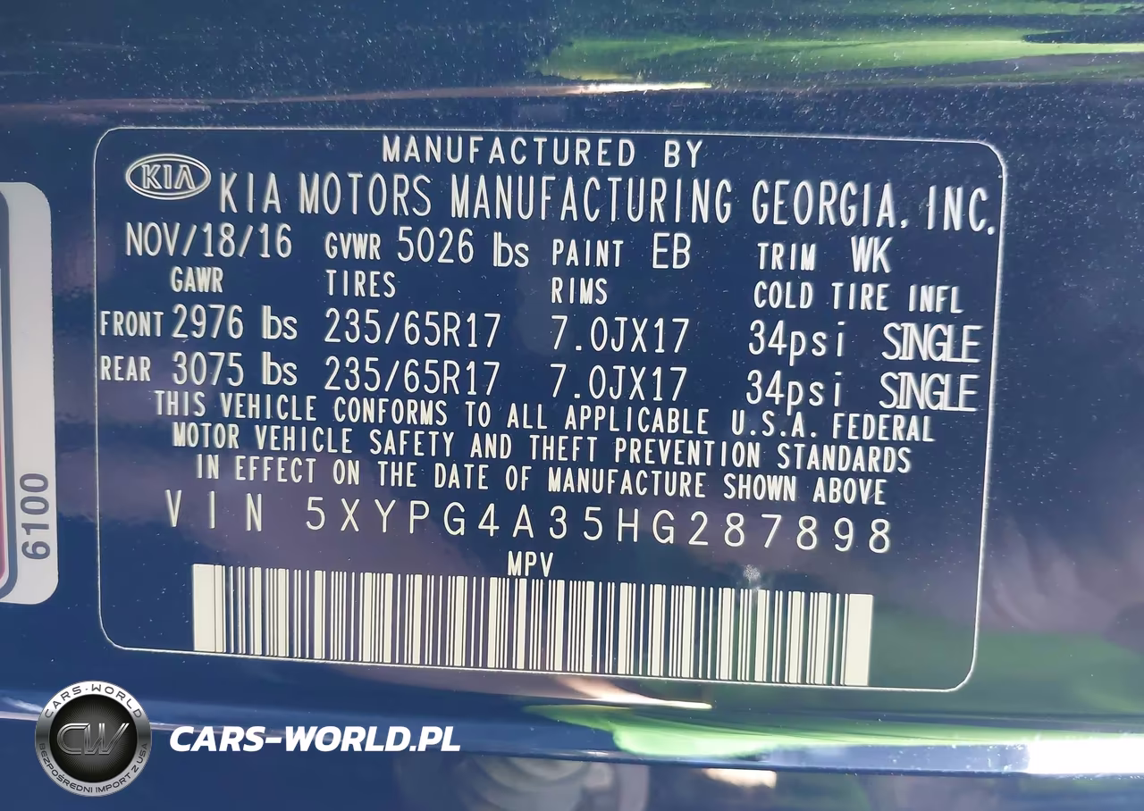 2017 Kia Sorento 2.4L Lx VIN:5XYPG4A35HG287898 - 9