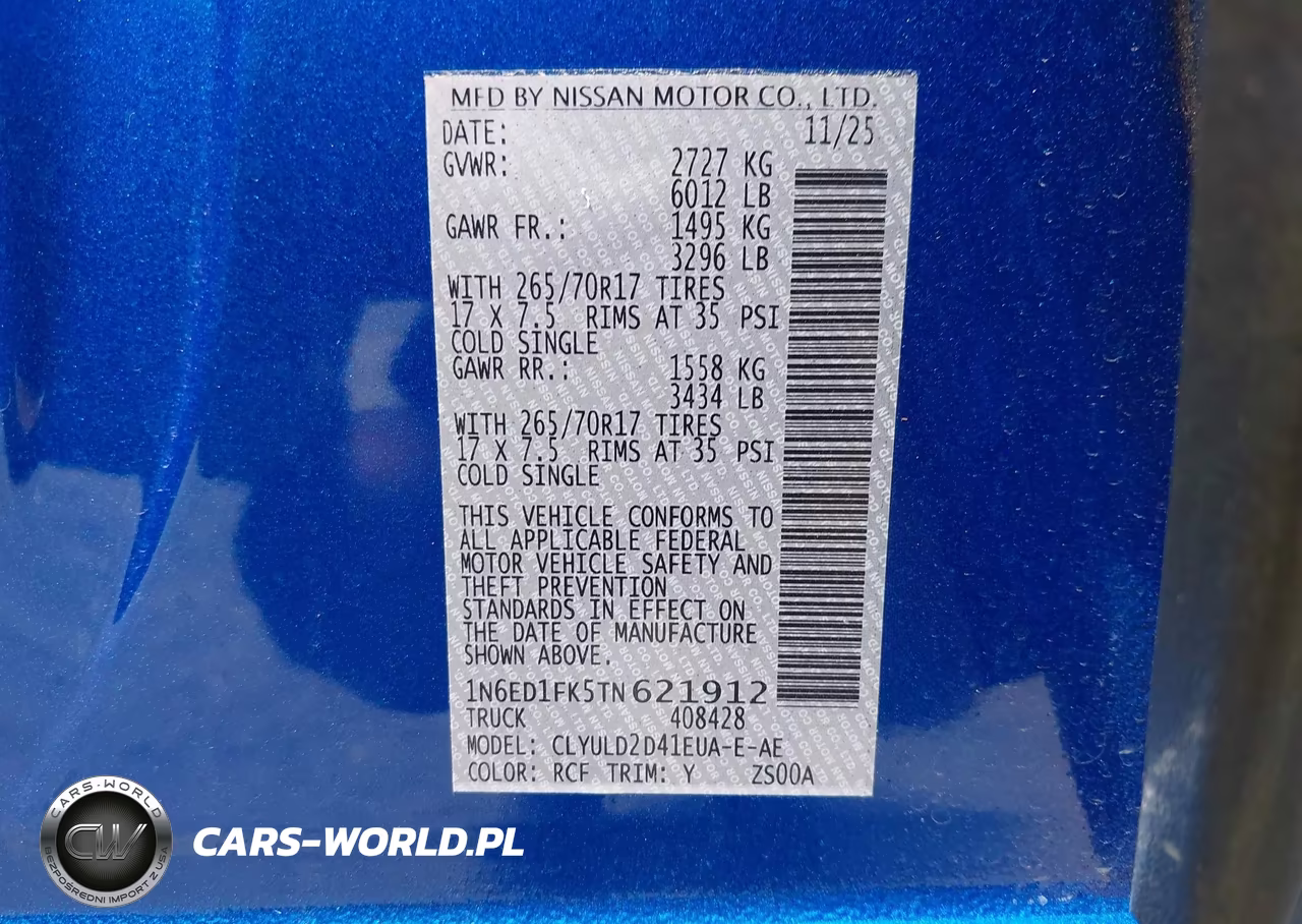 2026 Nissan Frontier Long Bed Pro-4X 4X4 VIN:1N6ED1FK5TN621912 - 9