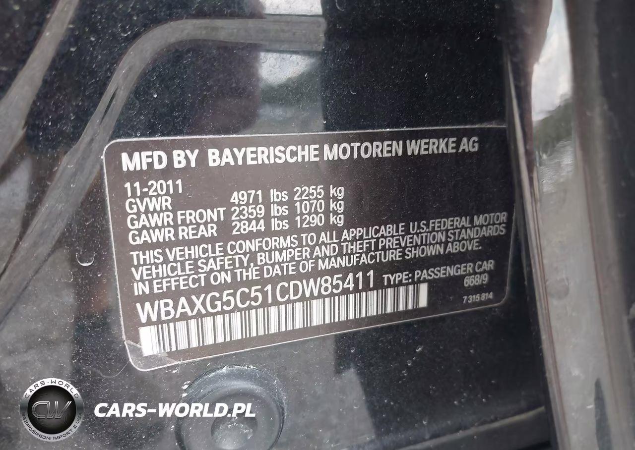 2012 BMW 528I VIN:WBAXG5C51CDW85411 - 9