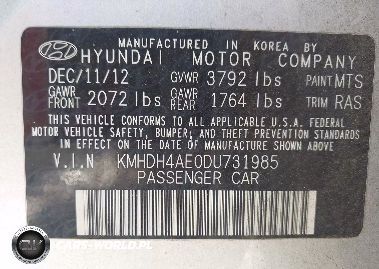 2013 Hyundai Elantra Gls VIN:KMHDH4AE0DU731985 - 9