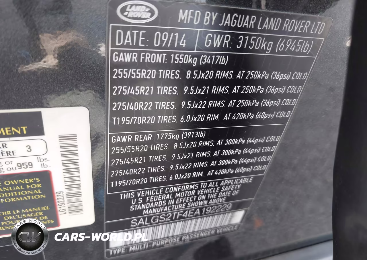 2014 Land Rover Range Rover 5.0L V8 Supercharged-5.0L V8 Supercharged Ebony Edition VIN:SALGS2TF4EA192229 - 9