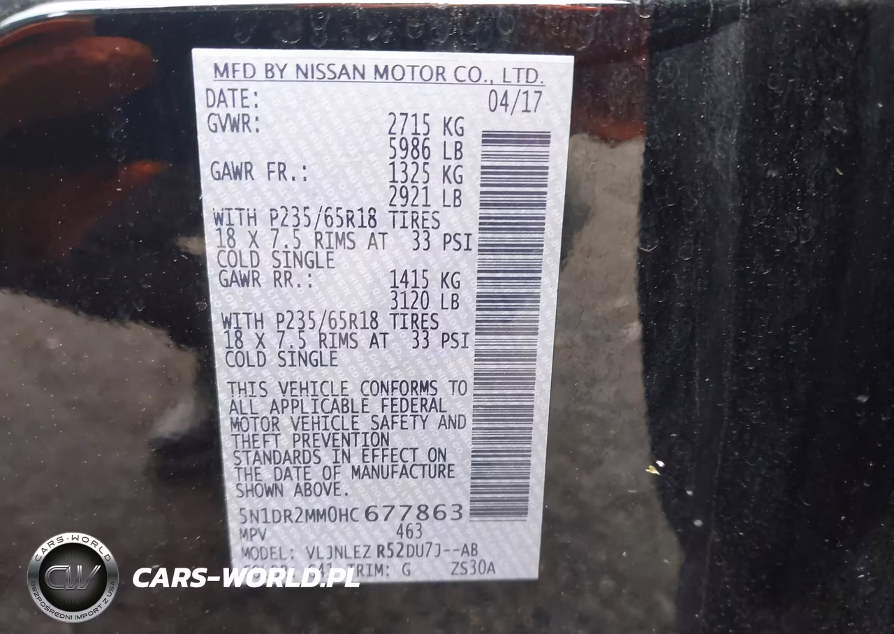 2017 Nissan Pathfinder Sv VIN:5N1DR2MM0HC677863 - 9