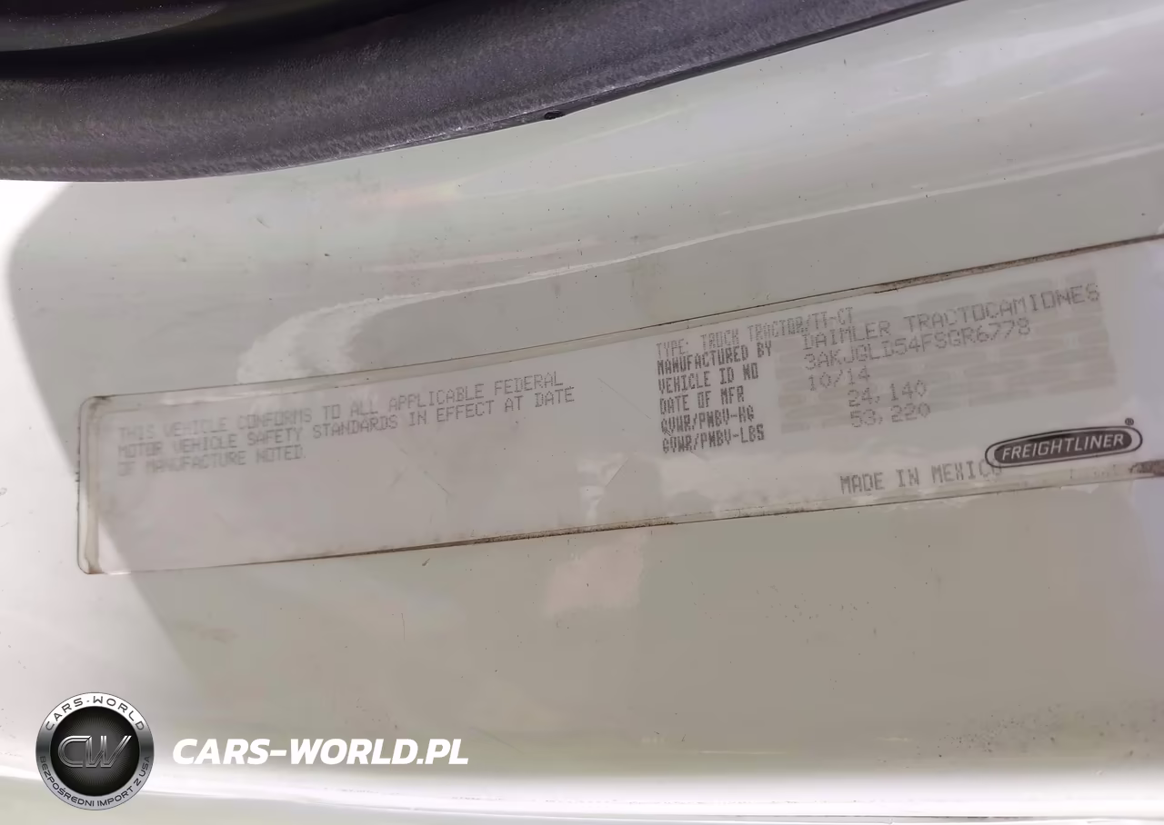 2015 Freightliner Cascadia 125 VIN:3AKJGLD54FSGR6778 - 8