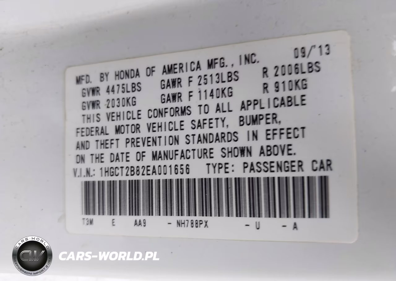 2014 Honda Accord Ex-L V-6 VIN:1HGCT2B82EA001656 - 9