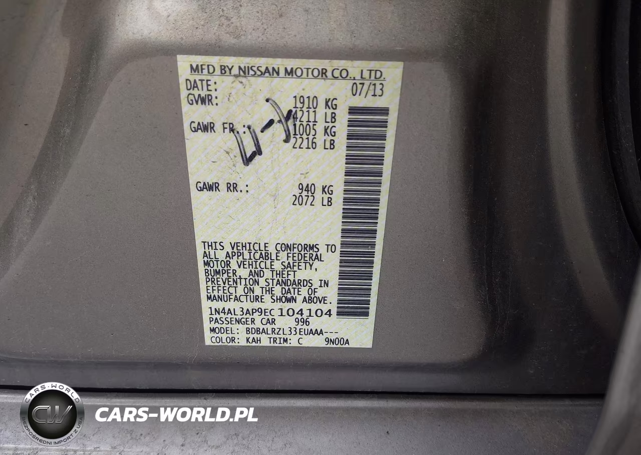 2014 Nissan Altima 2.5 S VIN:1N4AL3AP9EC104104 - 9