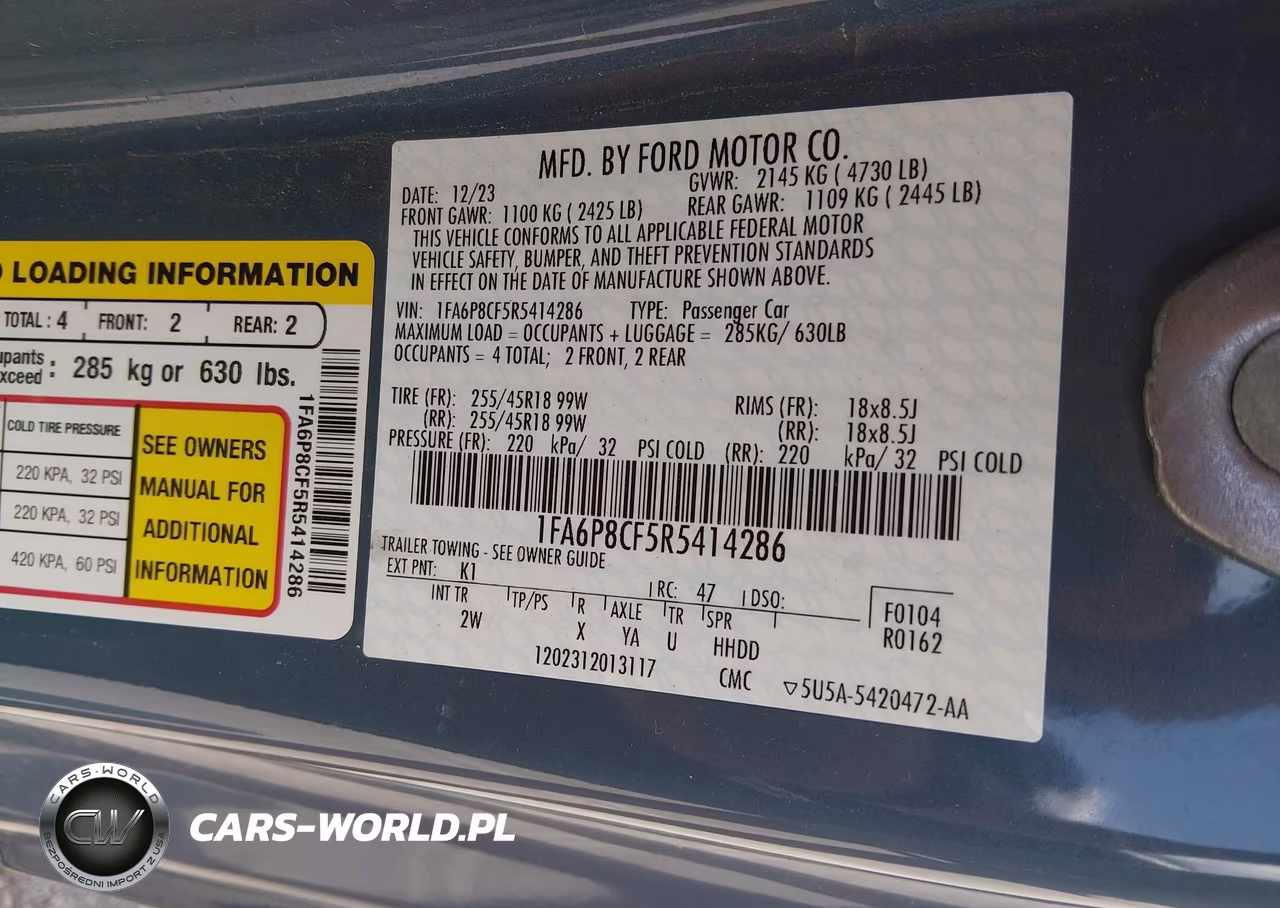 2024 Ford Mustang Gt Fastback VIN:1FA6P8CF5R5414286 - 9