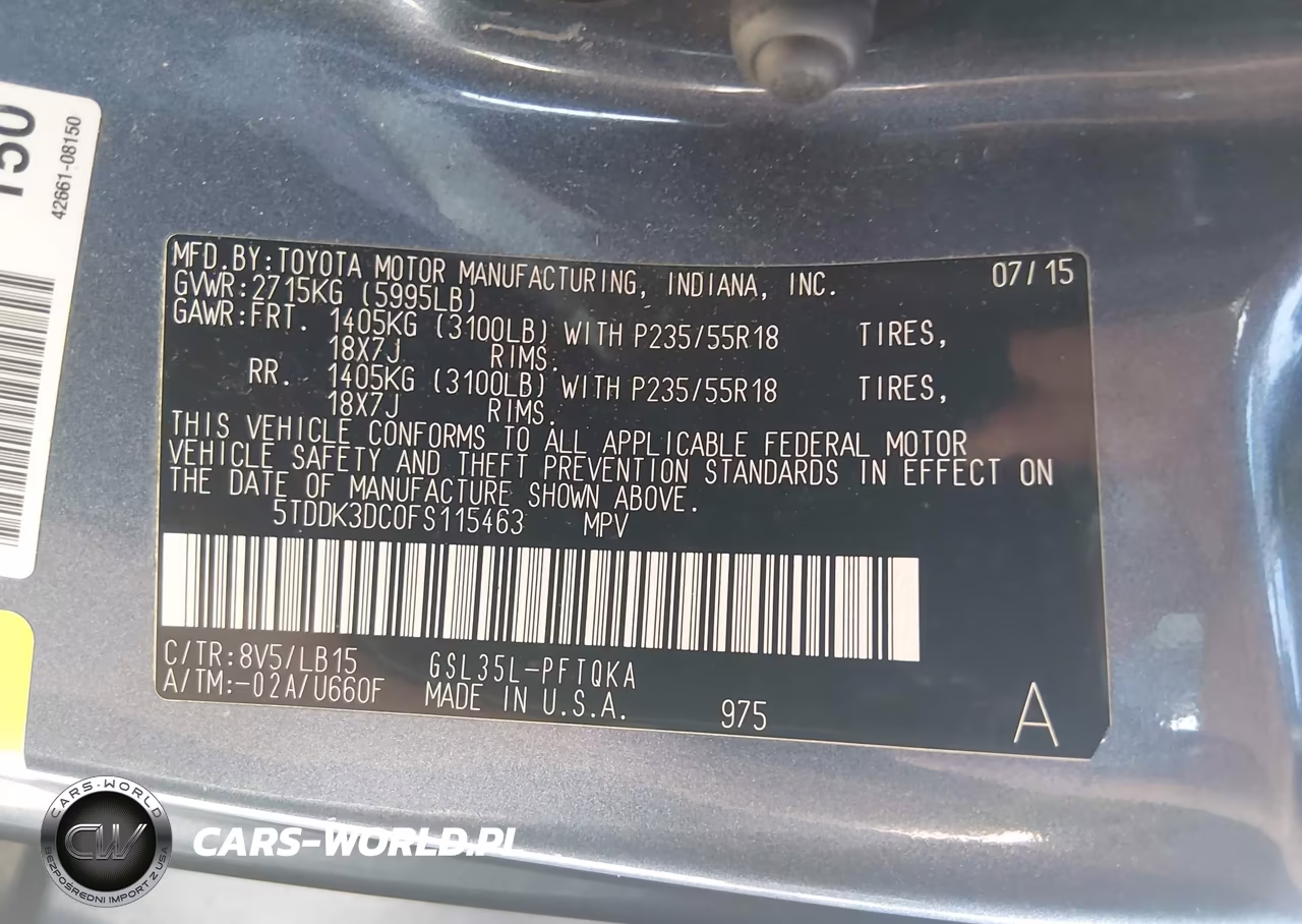 2015 Toyota Sienna Limited Premium 7 Passenger VIN:5TDDK3DC0FS115463 - 9