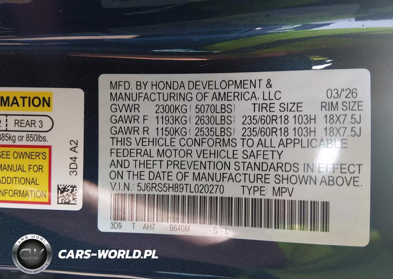 2026 Honda Cr-V Hybrid 2Wd Sport-L VIN:5J6RS5H89TL020270 - 9