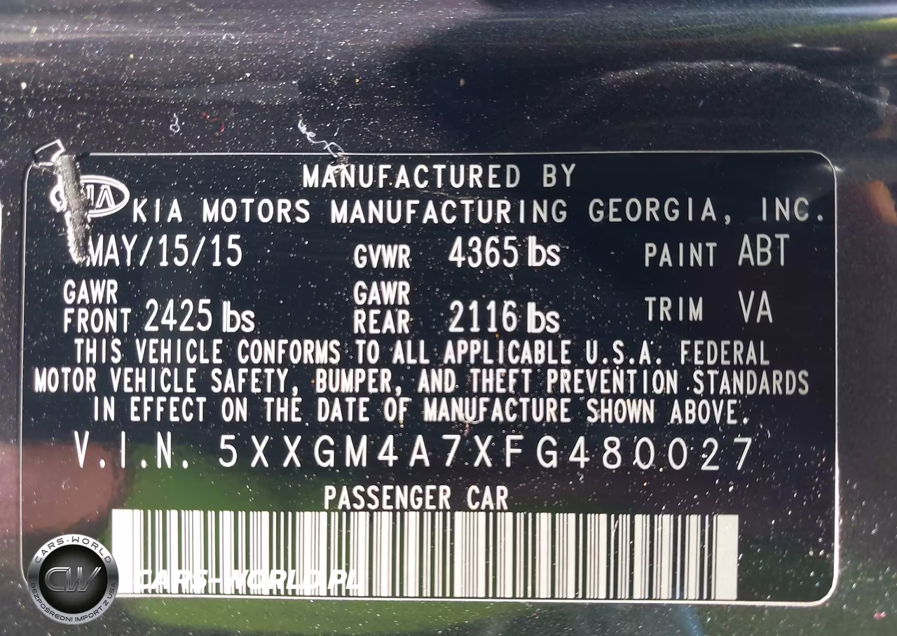 2015 Kia Optima Lx VIN:5XXGM4A7XFG480027 - 9