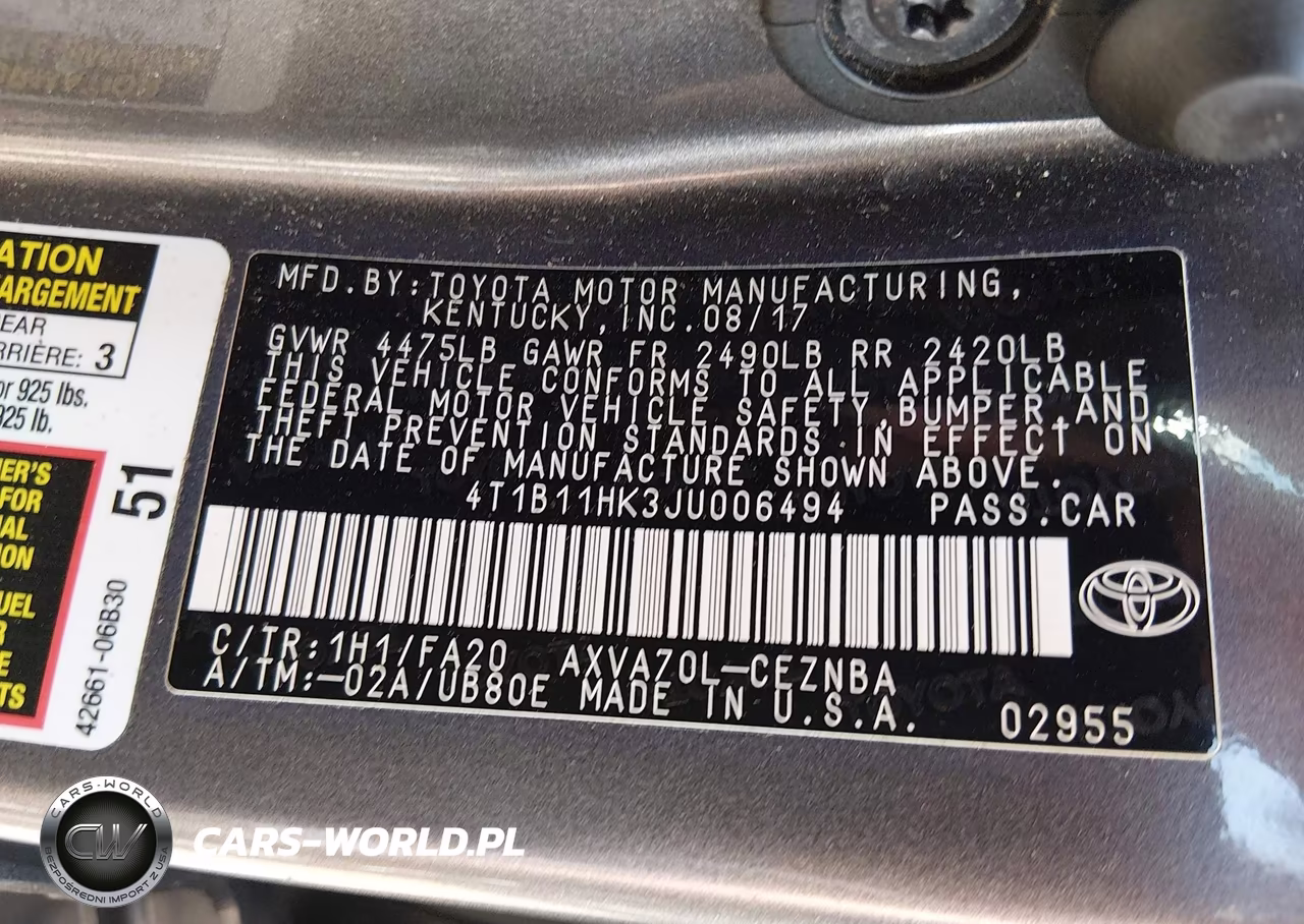 2018 Toyota Camry Le VIN:4T1B11HK3JU006494 - 9