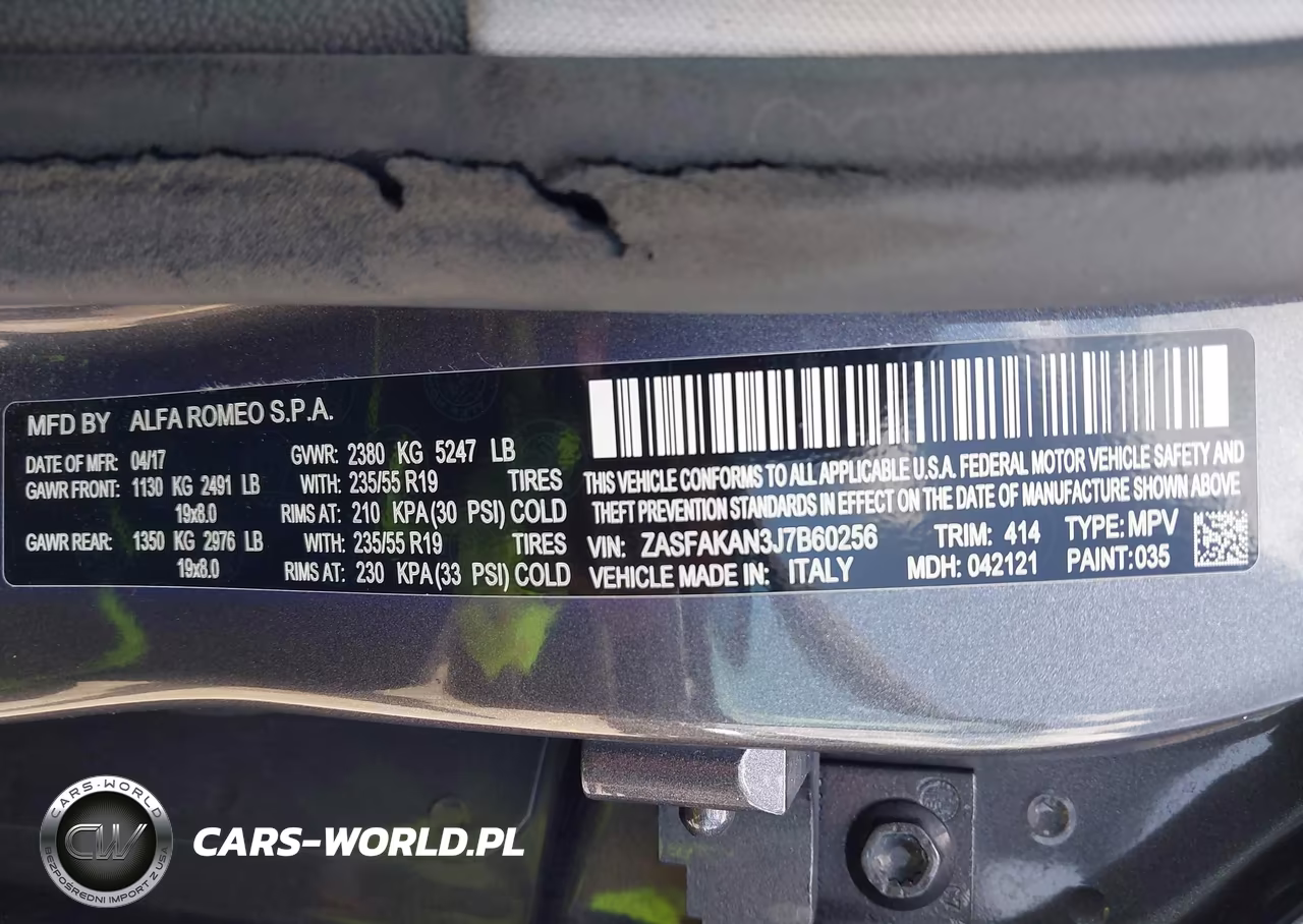 2018 Alfa Romeo Stelvio Awd VIN:ZASFAKAN3J7B60256 - 9