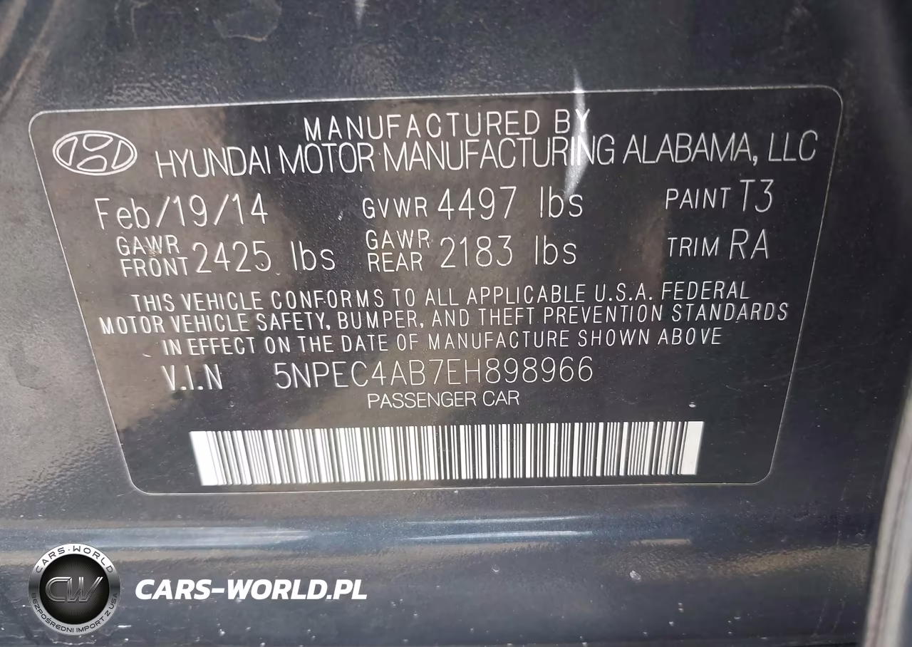 2014 Hyundai Sonata Limited 2.0T VIN:5NPEC4AB7EH898966 - 9