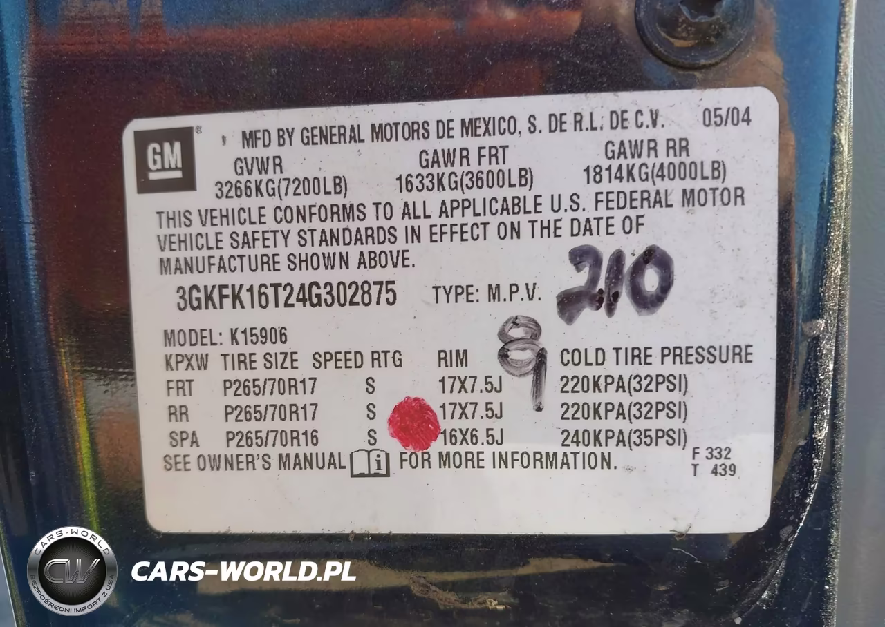 2004 GMC Yukon Xl 1500 Slt VIN:3GKFK16T24G302875 - 9