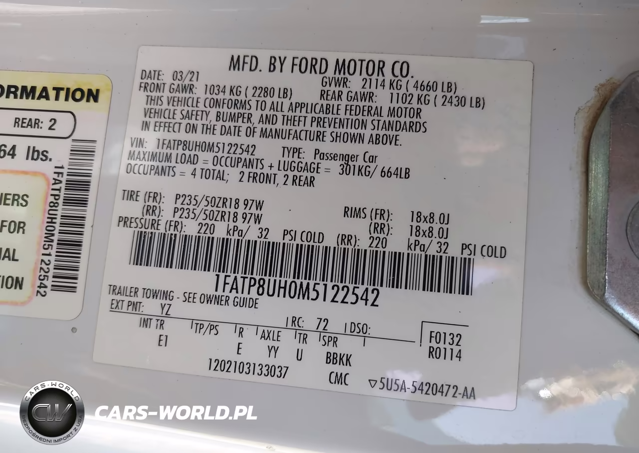 2021 Ford Mustang Ecoboost Premium VIN:1FATP8UH0M5122542 - 9