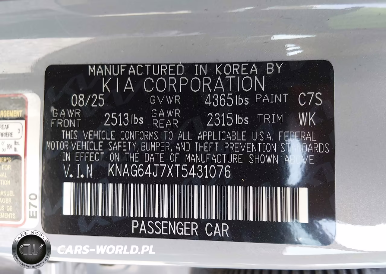 2026 Kia K5 Gt-Line Fwd VIN:KNAG64J7XT5431076 - 9