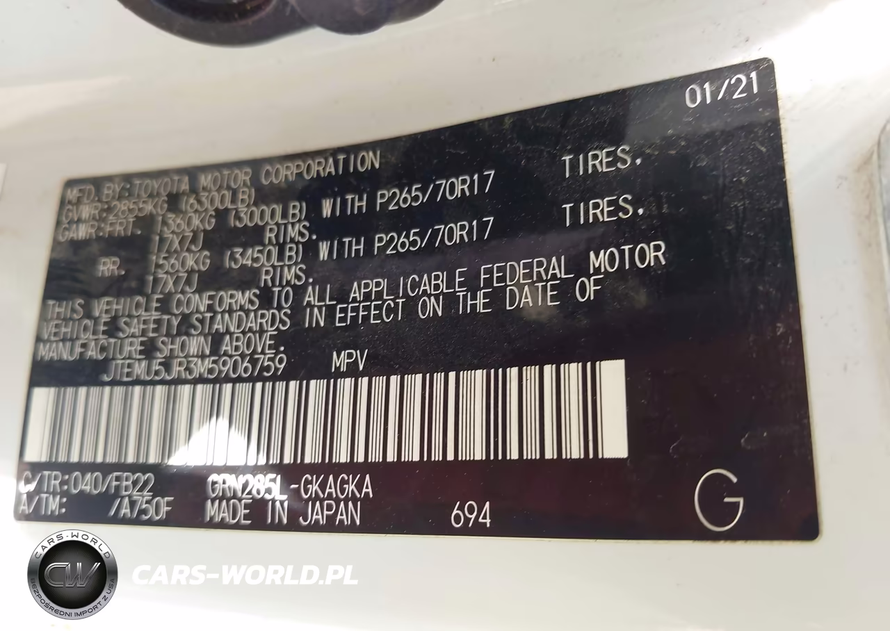 2021 Toyota 4Runner Sr5 VIN:JTEMU5JR3M5906759 - 9
