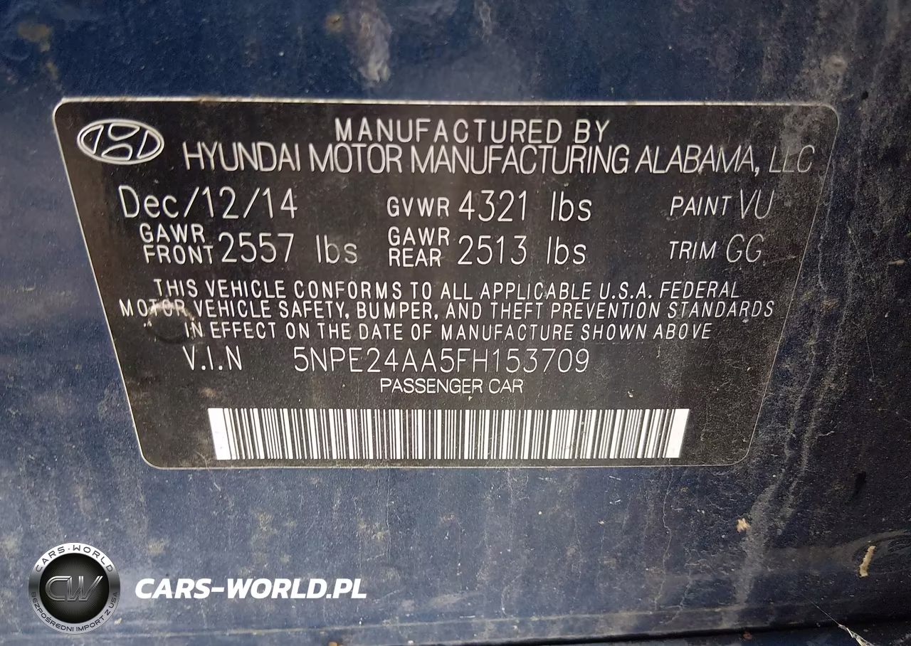 2015 Hyundai Sonata Eco VIN:5NPE24AA5FH153709 - 9