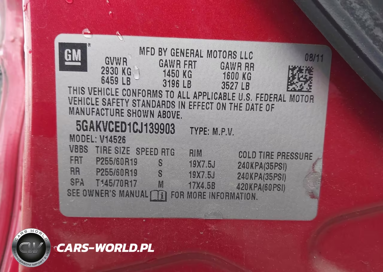 2012 Buick Enclave Leather VIN:5GAKVCED1CJ139903 - 9