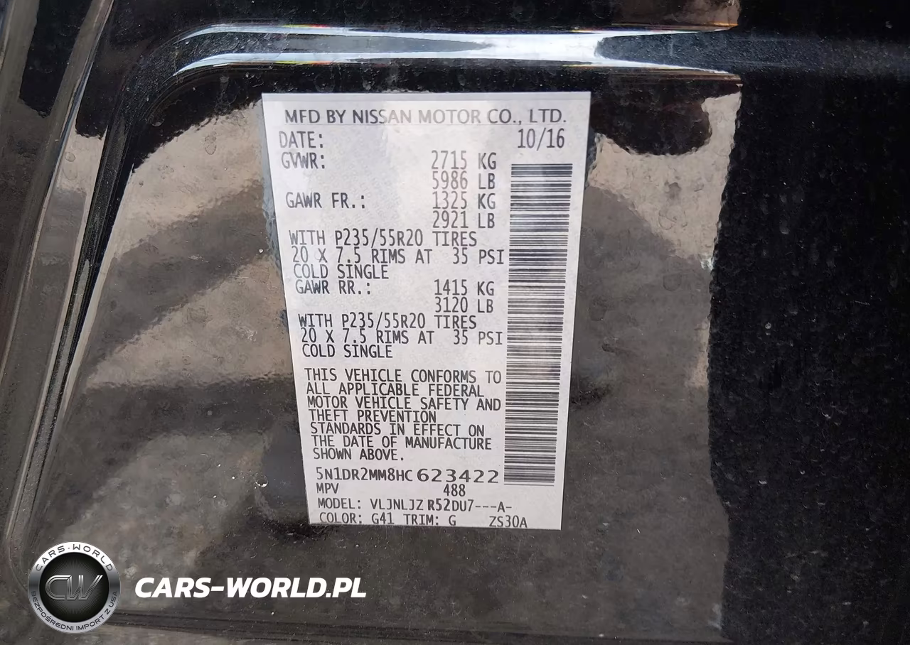 2017 Nissan Pathfinder Platinum VIN:5N1DR2MM8HC623422 - 9