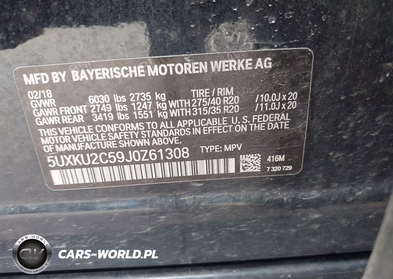 2018 BMW X6 xDrive35I VIN:5UXKU2C59J0Z61308 - 9