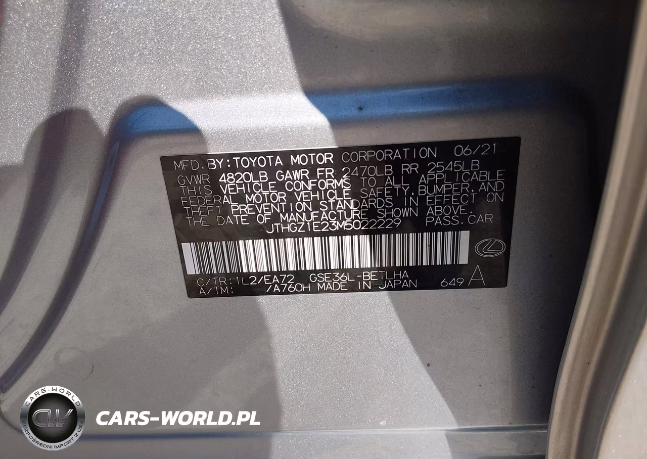 2021 Lexus Is 350 F Sport VIN:JTHGZ1E23M5022229 - 9