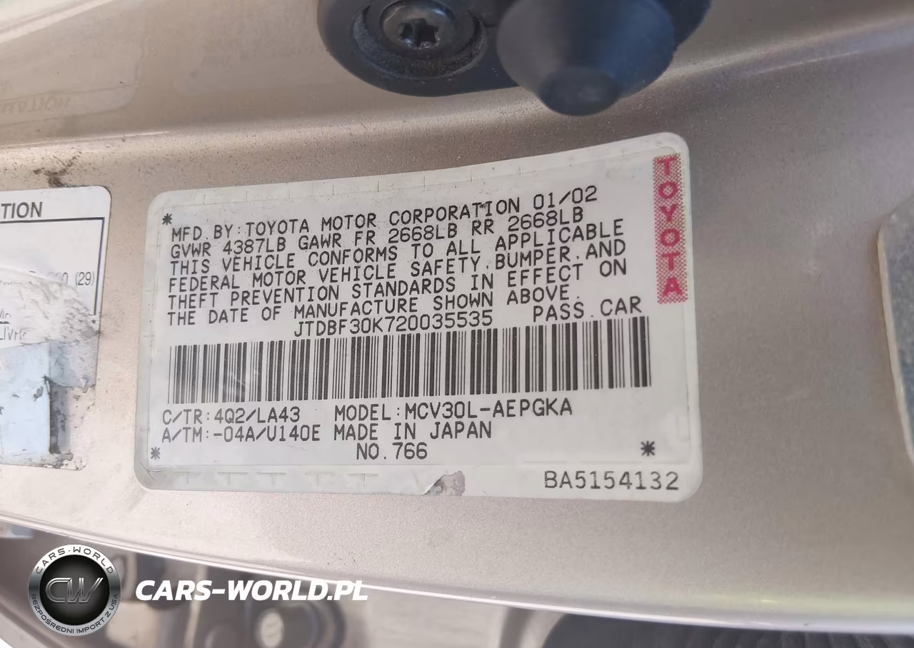2002 Toyota Camry Xle VIN:JTDBF30K720035535 - 9