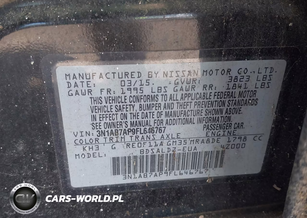 2015 Nissan Sentra Fe+ S-S-Sl-Sr-Sv VIN:3N1AB7AP9FL646767 - 9