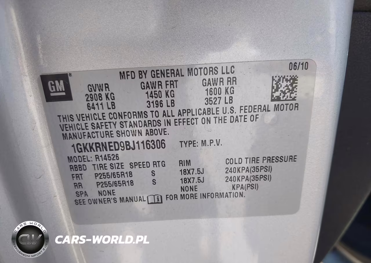 2011 GMC Acadia Sl VIN:1GKKRNED9BJ116306 - 9