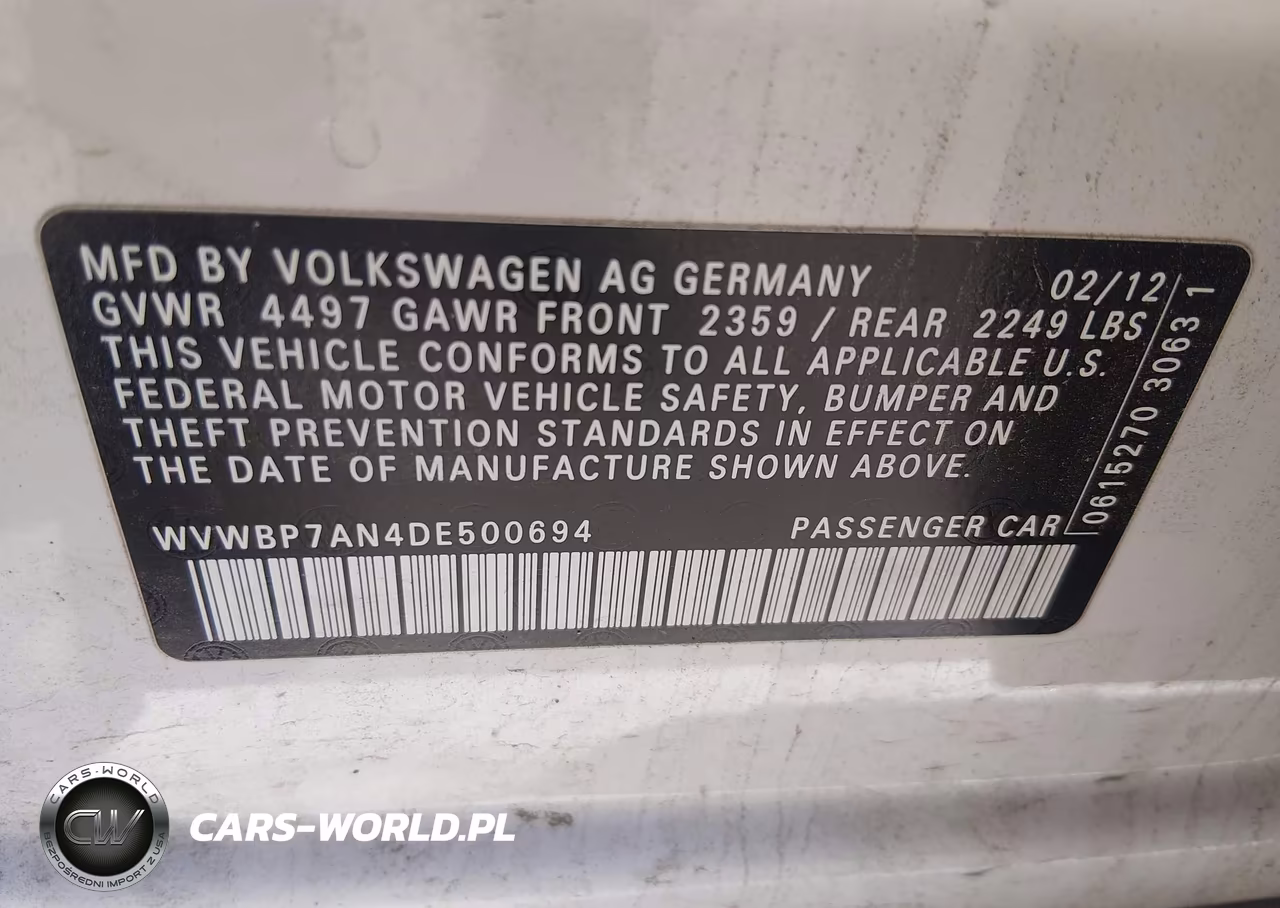 2013 Volkswagen Cc 2.0T Sport Plus VIN:WVWBP7AN4DE500694 - 9