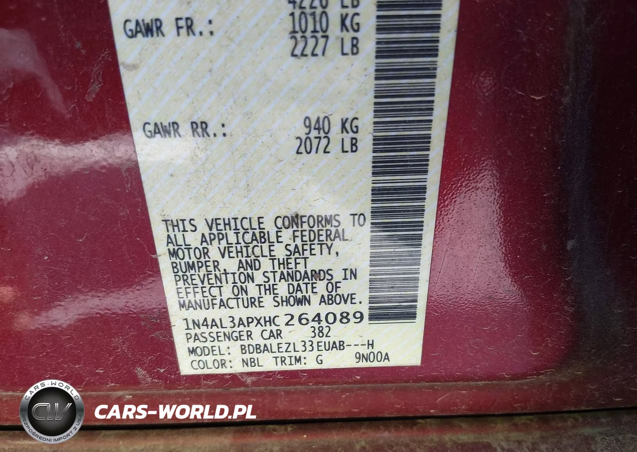 2017 Nissan Altima 2.5 S VIN:1N4AL3APXHC264089 - 9
