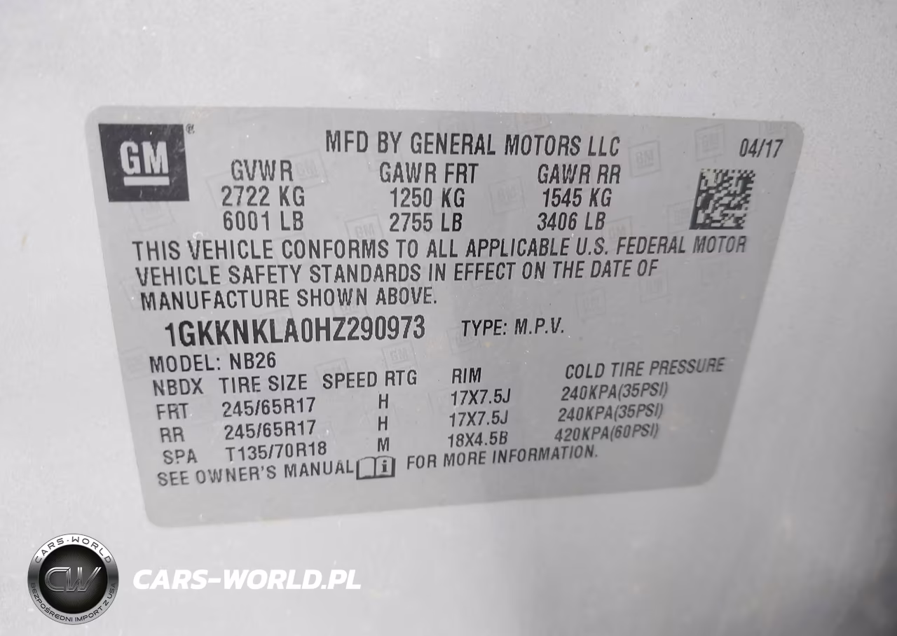2017 GMC Acadia Sle-1 VIN:1GKKNKLA0HZ290973 - 9