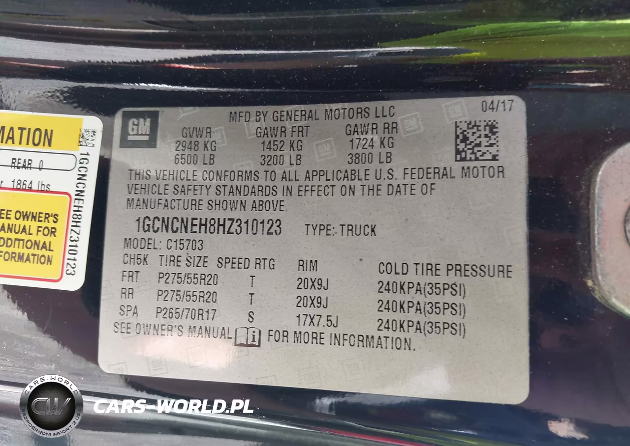 2017 Chevrolet Silverado 1500 Work Truck VIN:1GCNCNEH8HZ310123 - 9