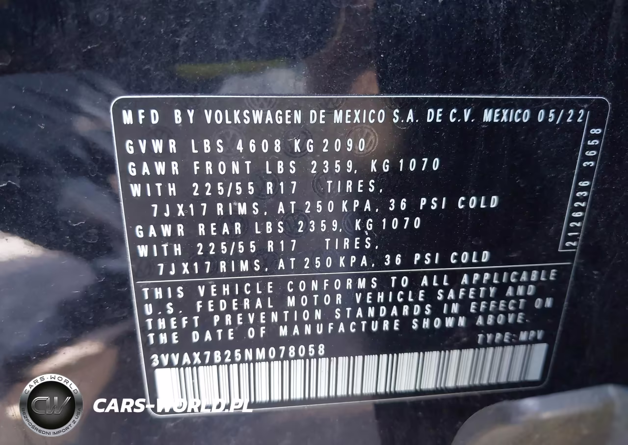 2022 Volkswagen Taos 1.5T S VIN:3VVAX7B25NM078058 - 9