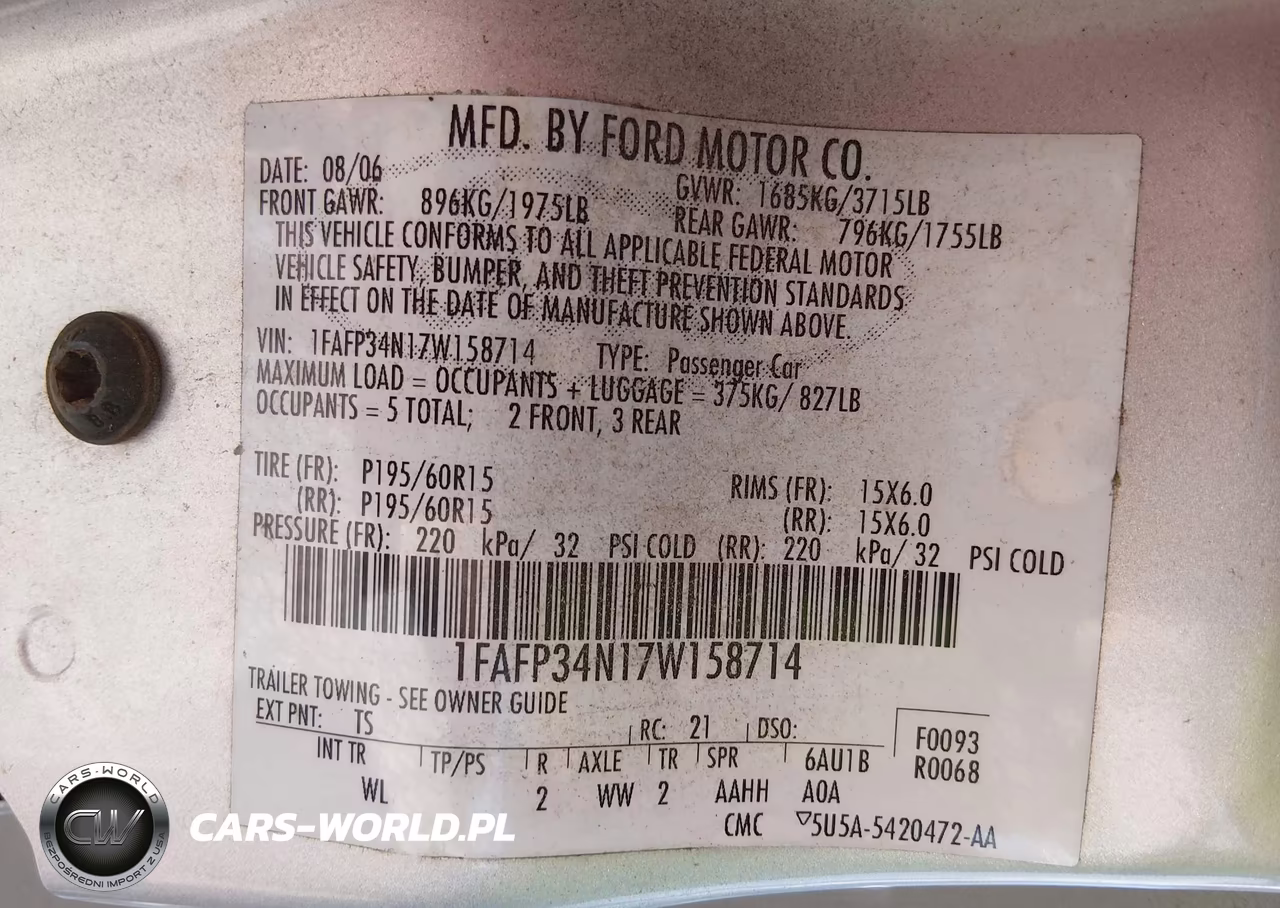 2007 Ford Focus S-Se-Ses VIN:1FAFP34N17W158714 - 9