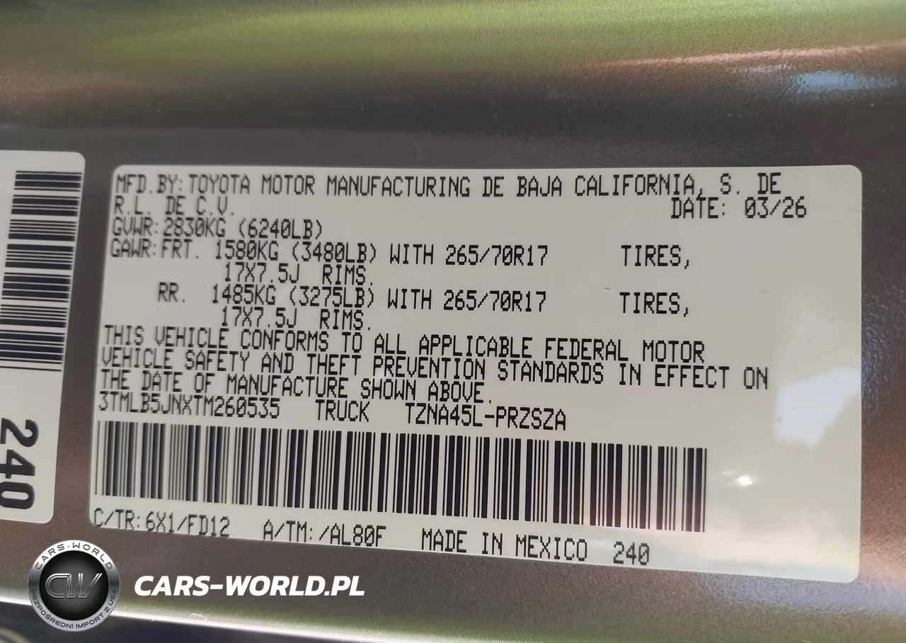 2026 Toyota Tacoma Trd Off Road VIN:3TMLB5JNXTM260535 - 9