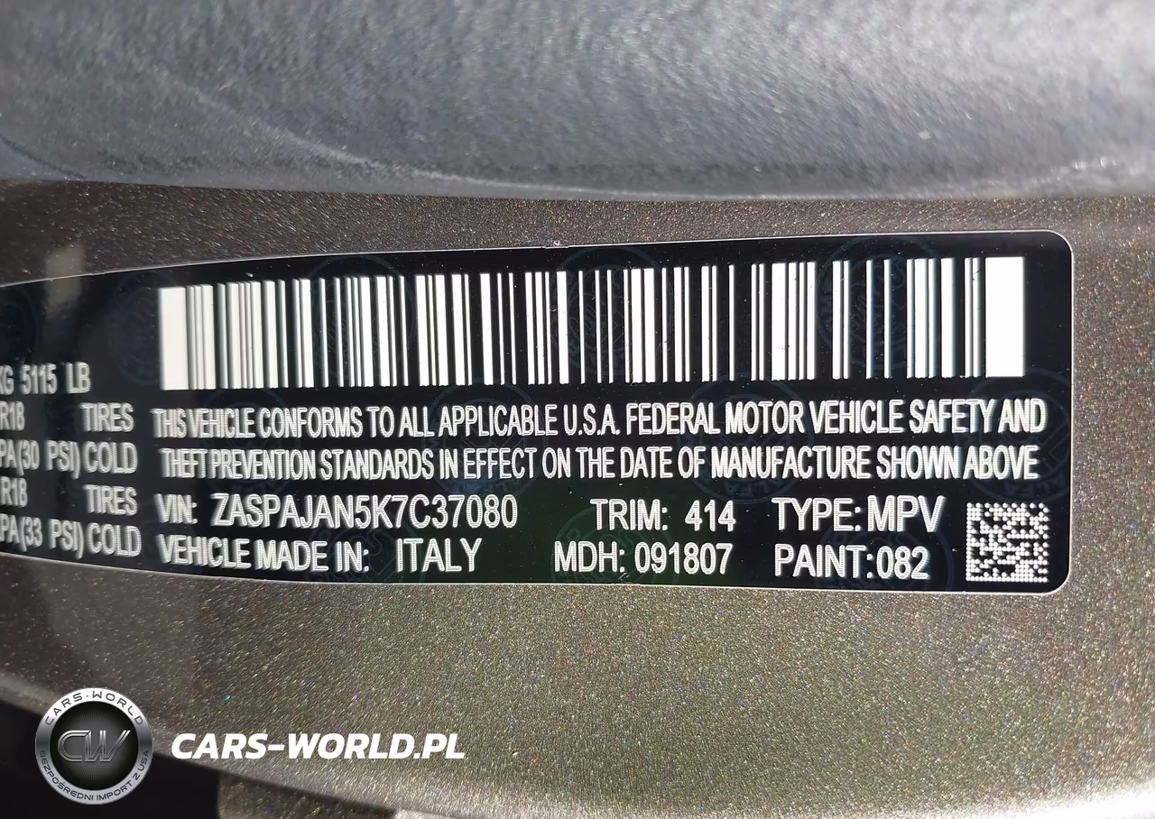 2019 Alfa Romeo Stelvio Rwd VIN:ZASPAJAN5K7C37080 - 9