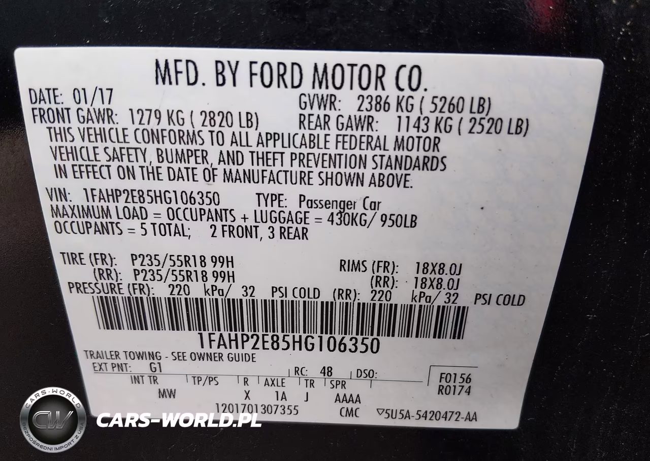 2017 Ford Taurus Sel VIN:1FAHP2E85HG106350 - 9
